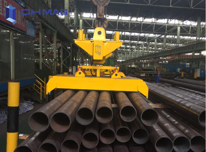 電永磁起重吊具，吊多根鋼管案例|千豪磁電